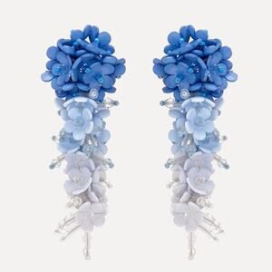 Oscar de la Renta Flower Bouquet Clip-On Earrings